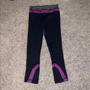 Lululemon crop purple and black leggings